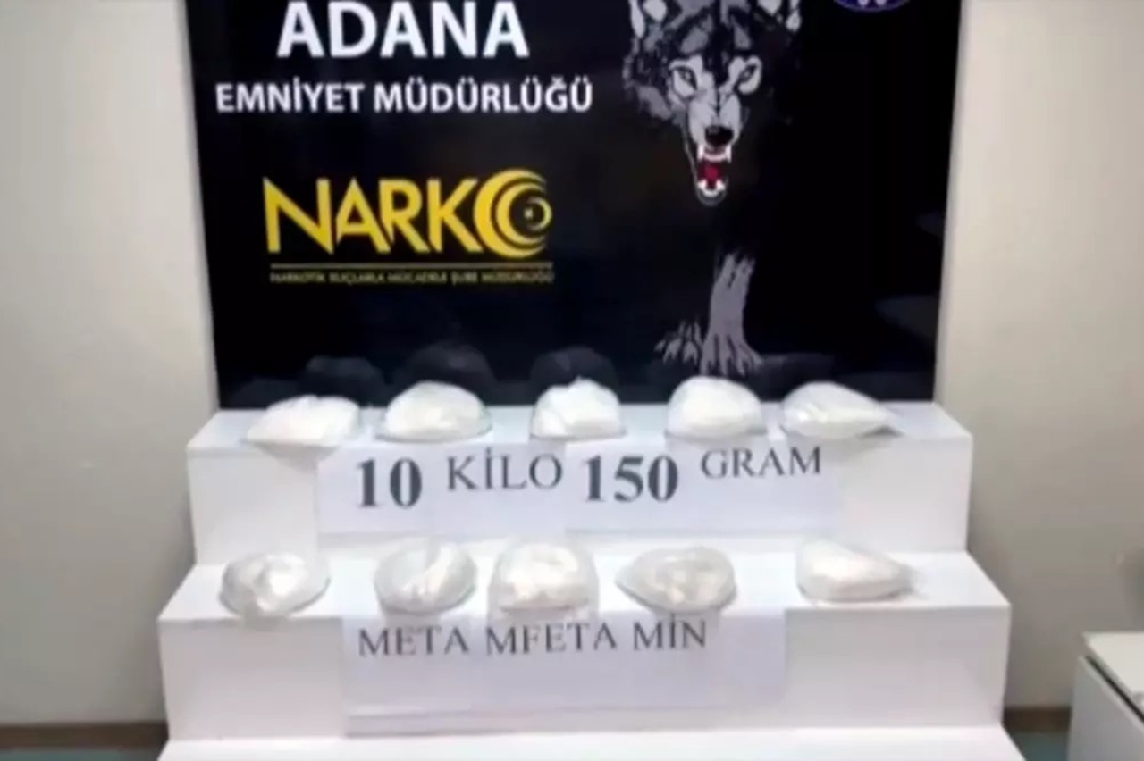 Adana'da 10 kilogram metamfetamin ele geçirildi: 6 tutuklama