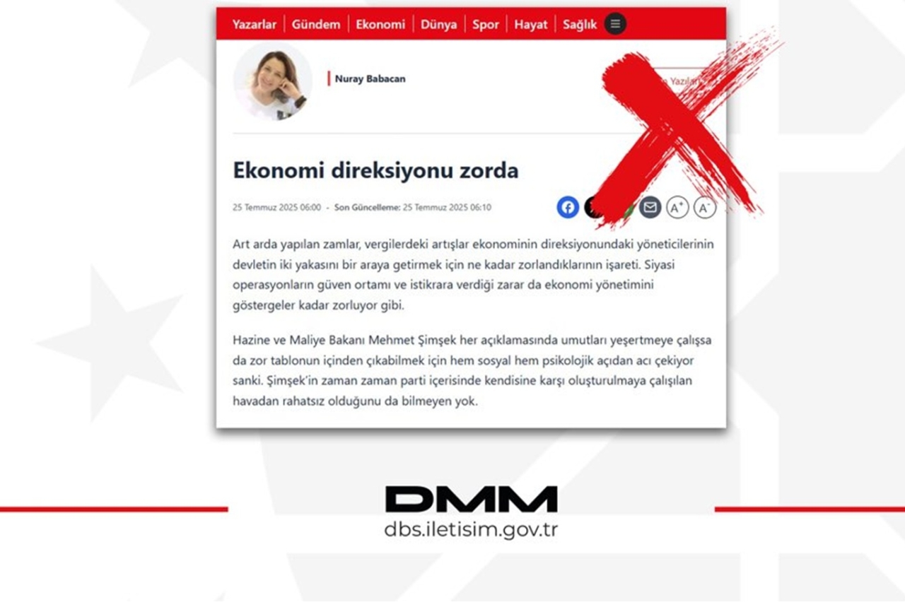 DMM’den “Ekonomi Direksiyonu Zorda” iddialarına yalanlama