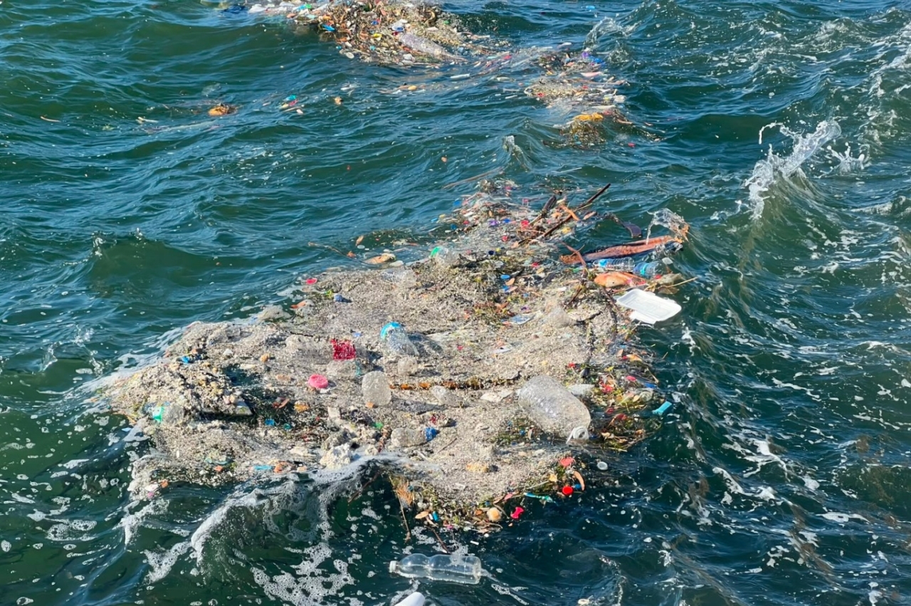 İzmir'de deniz yüzeyinde atık yoğunluğu