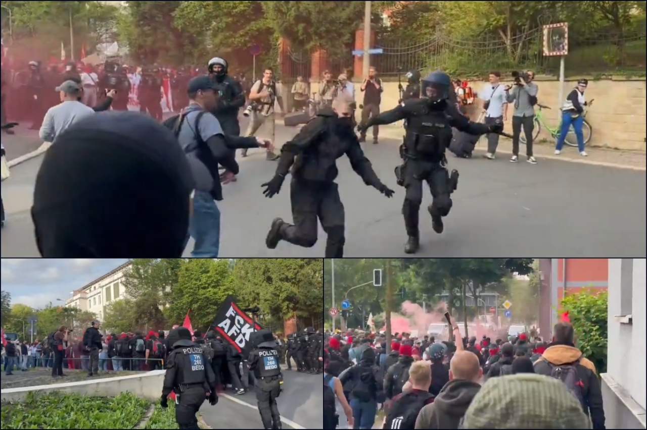 Almanya'da kargaşa! Binlerce protestocu ve polis aradında arbede