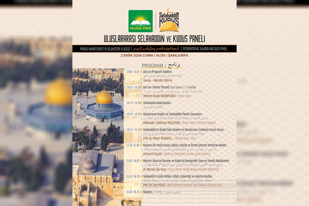 Şanlıurfa'da ″Uluslararası Selahaddin ve Kudüs Paneli″ yarın düzenlenecek