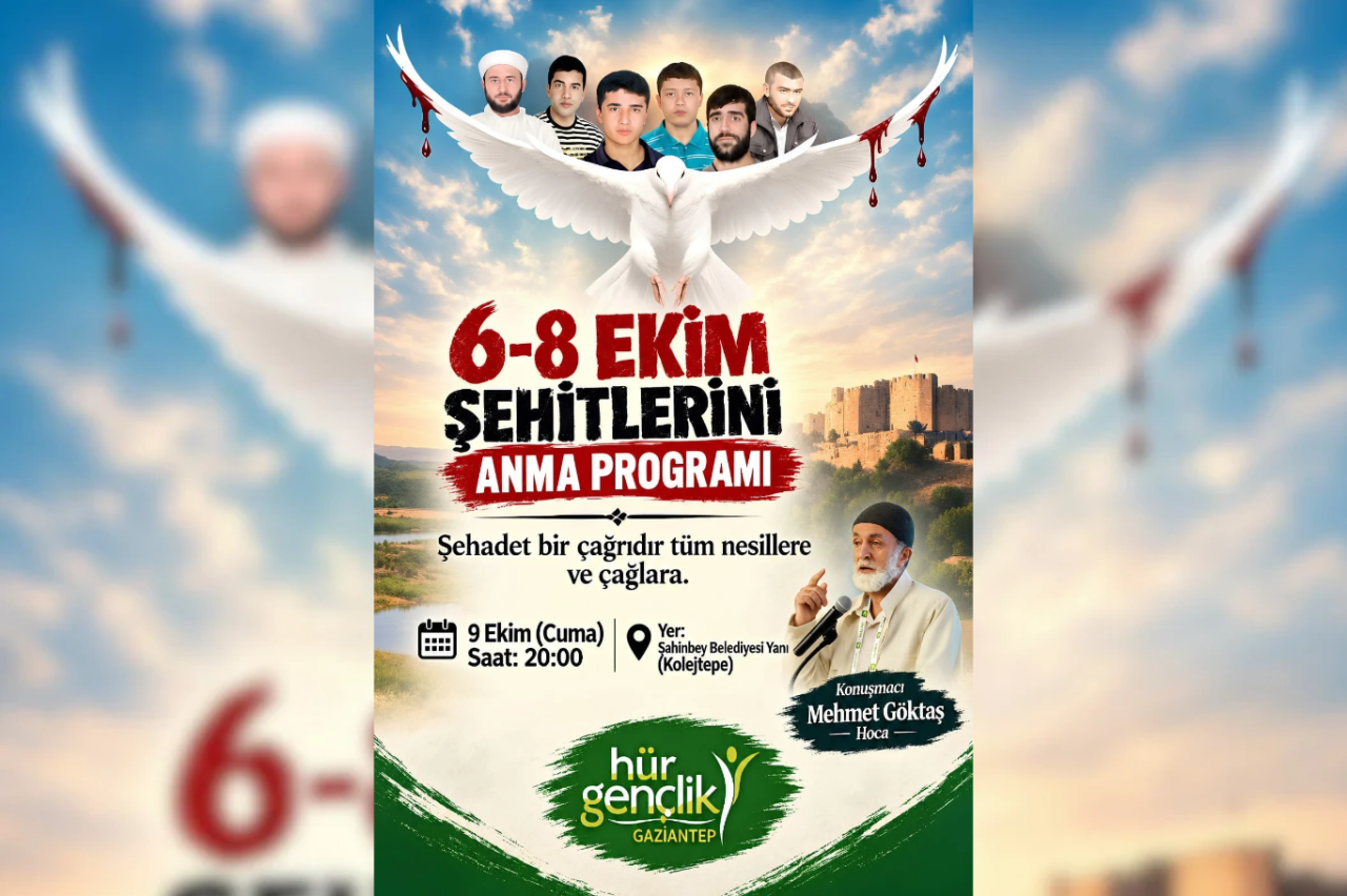 Gaziantep'te 6-8 Ekim şehitleri anma programı düzenlenecek