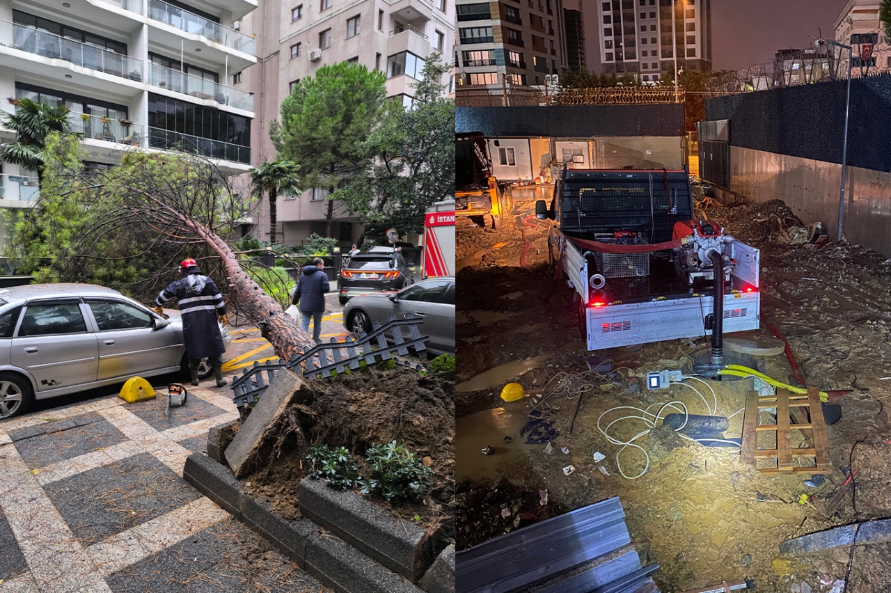 İstanbul’da yağış ve fırtına nedeniyle 1274 olaya müdahale edildi