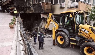 Beşiktaş’ta yanan gece kulübünün bulunduğu binada çalışmalar sürüyor