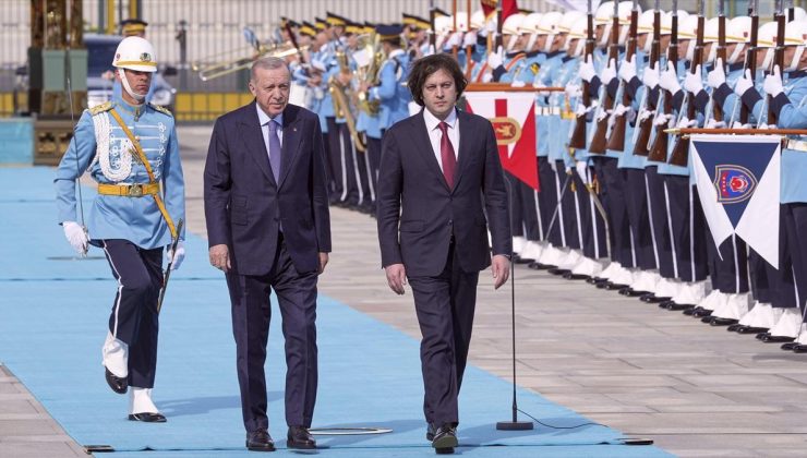 Cumhurbaşkanı Erdoğan, Gürcistan Başbakanı Kobakhidze’yi resmi törenle karşıladı