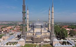 Selimiye Camisi’nin dört minaresinden üçündeki restorasyon tamamlandı